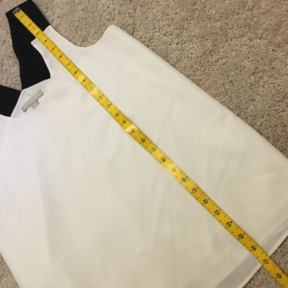 Banana Republic Bi-Layer Chiffon White Tank Top Black Band Shoulder Straps Small - Picture 12 of 13